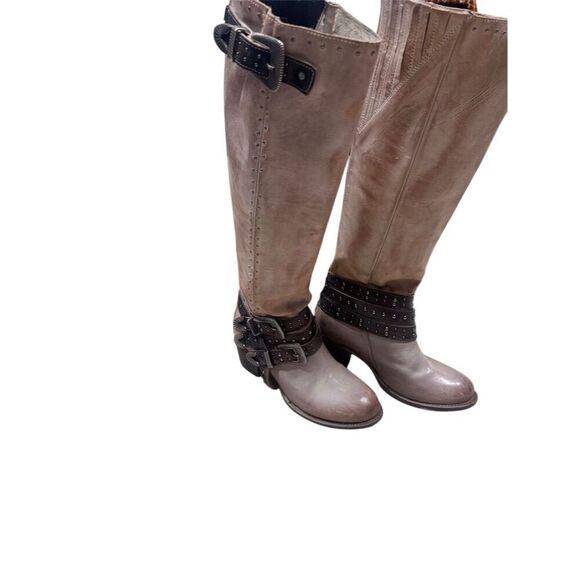 Like New with Box Freebird Women's Cleo Taupe Leather Boots Size 9 - Picture 2 of 9